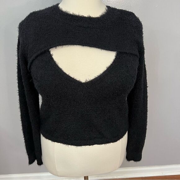 NWOT Nordstrom BP Black Fuzzy Sweater Set -- 1X - Picture 5 of 13